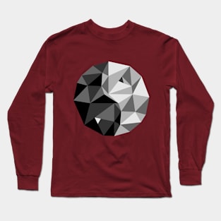 Eastern symbol of yin and yang harmony in polygonal style Long Sleeve T-Shirt